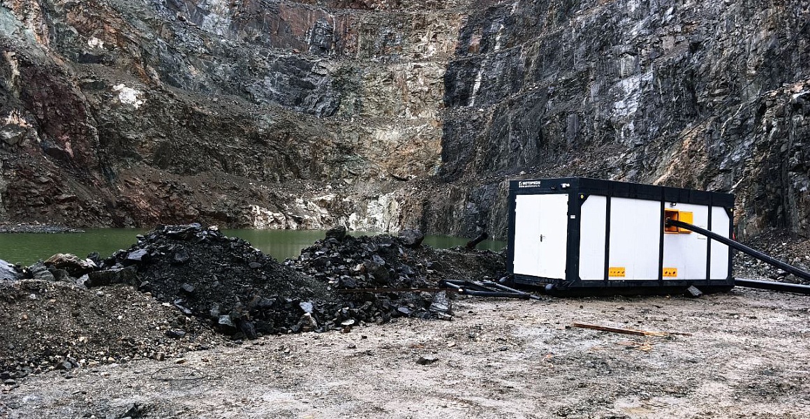 Блочно-модульная насосная станция для откачки воды из карьеров, хвостохранилищ, отстойников, размыва грунта
